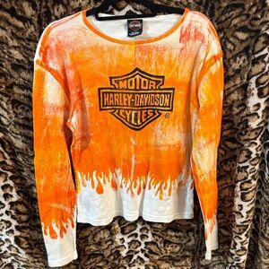Harley-Davidson Orange and White Flame Shirt